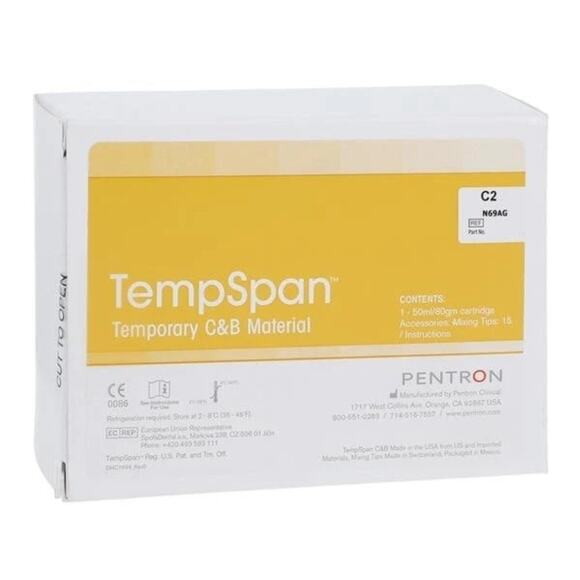 Pentron N69AG TempSpan Crown & Bridge Material Cartridge C2 50mL - Picture 1 of 2